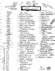 Rick's Bucket List circa 1990